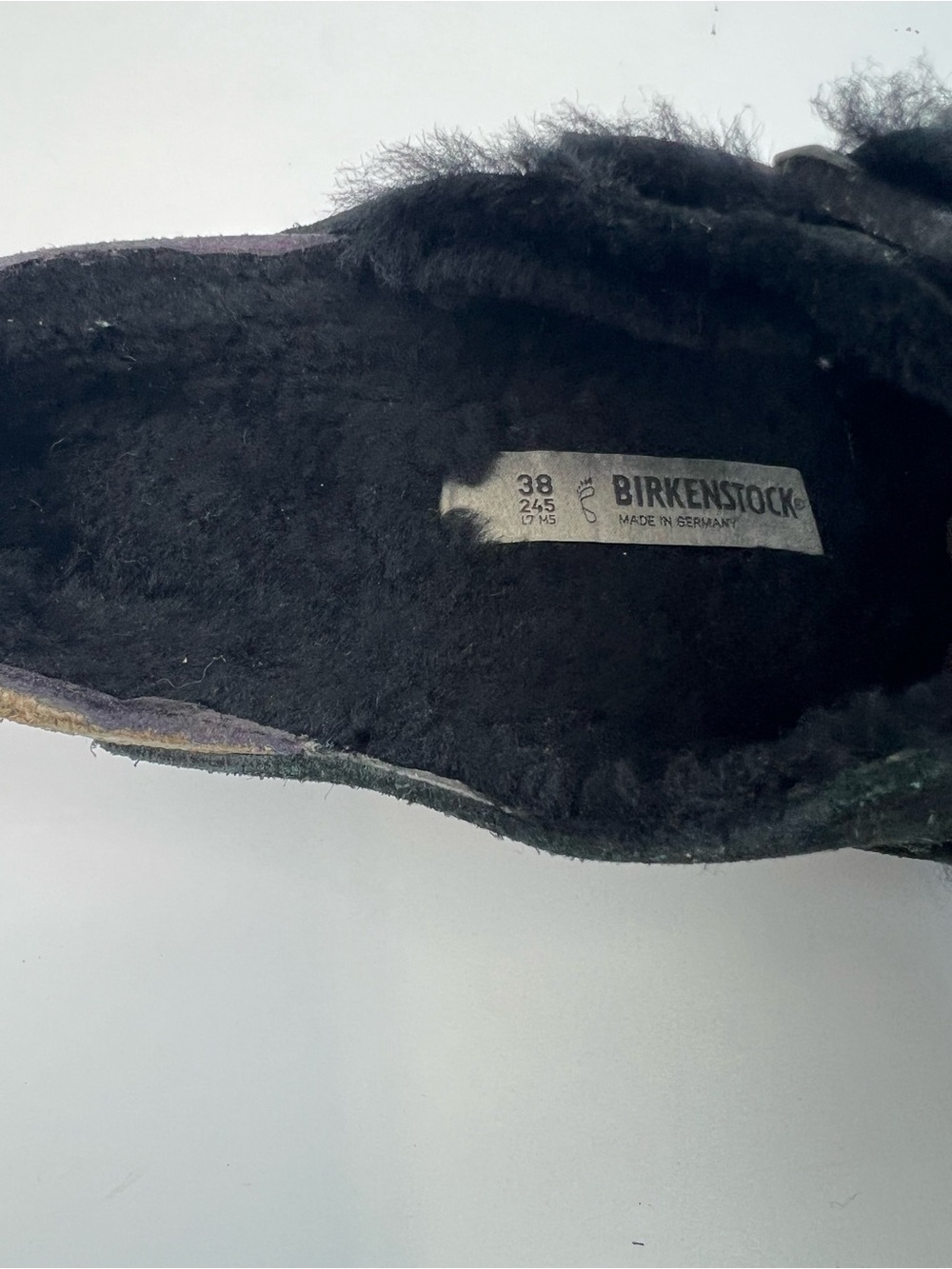 Birkenstock Black Faux Shearling Double Buckle Slides US 7 Euro 38 - Picture 2 of 8